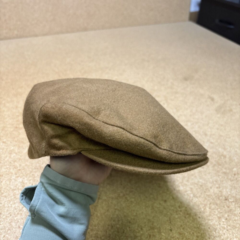 Men's Classic Brown Cashmere Wool Flat Cap Size 62